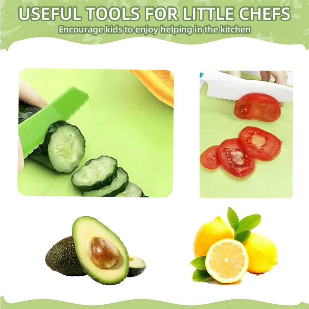 WALAWALA 4PCS Kids Knife Set color variety displayed to invite creative kitchen play