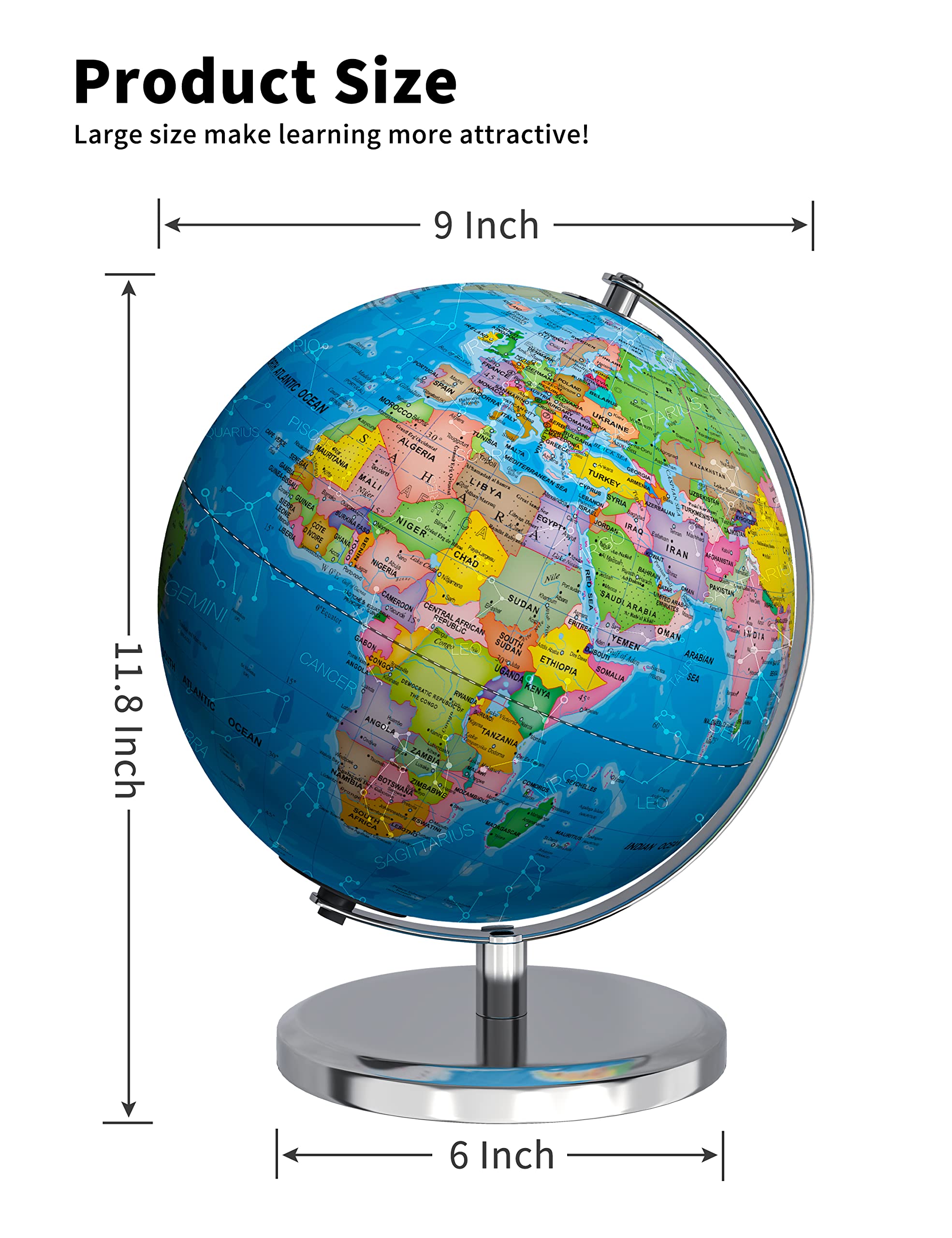 Waldauge LED night light globe for bedtime exploration of constellations