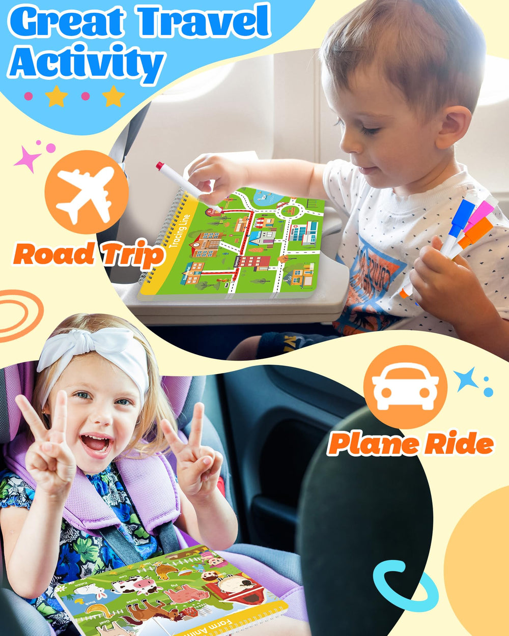 Walenced Busy Book includes farm animals cards for imaginative play