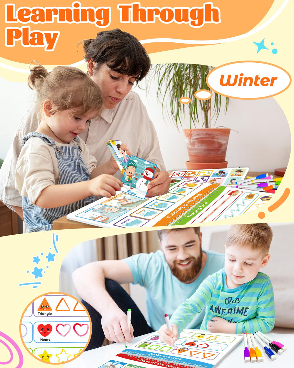 Walenced Busy Book sensory-friendly pages encourage focus and fine motor practice