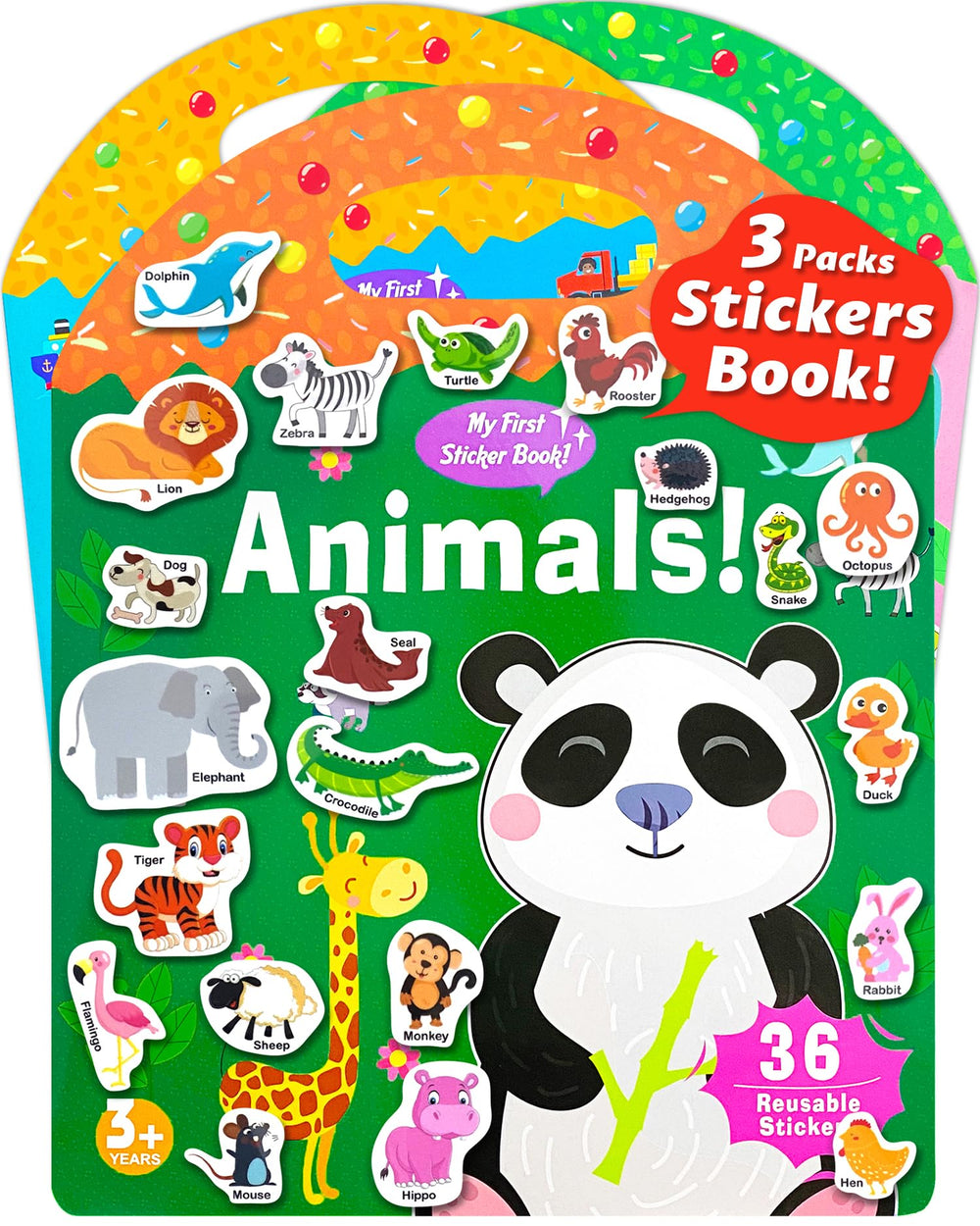 Walenced reusable sticker book cover shown for on-the-go toddler play.