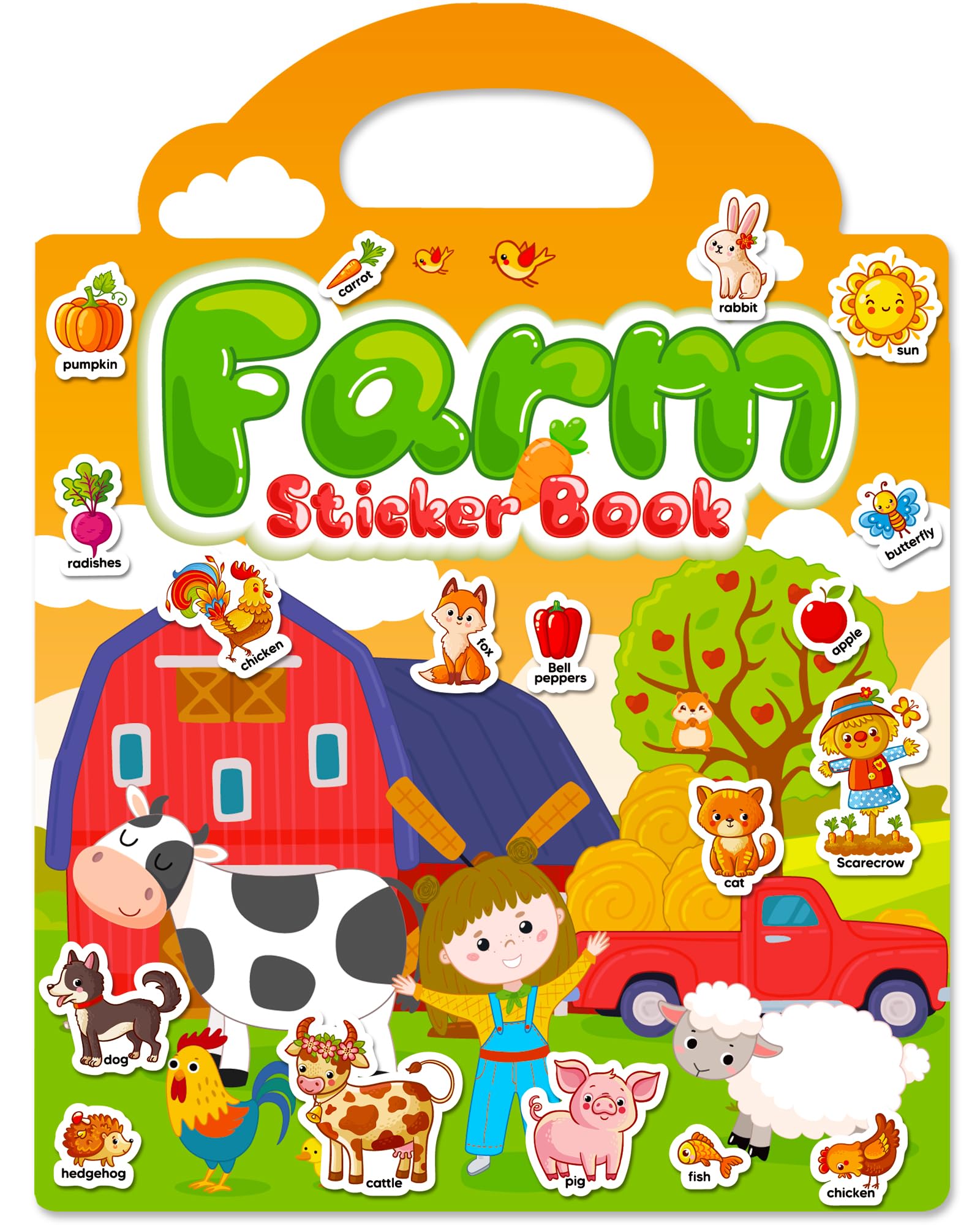 Walenced reusable sticker book Farm cover showing durable kid friendly design for on the go play.