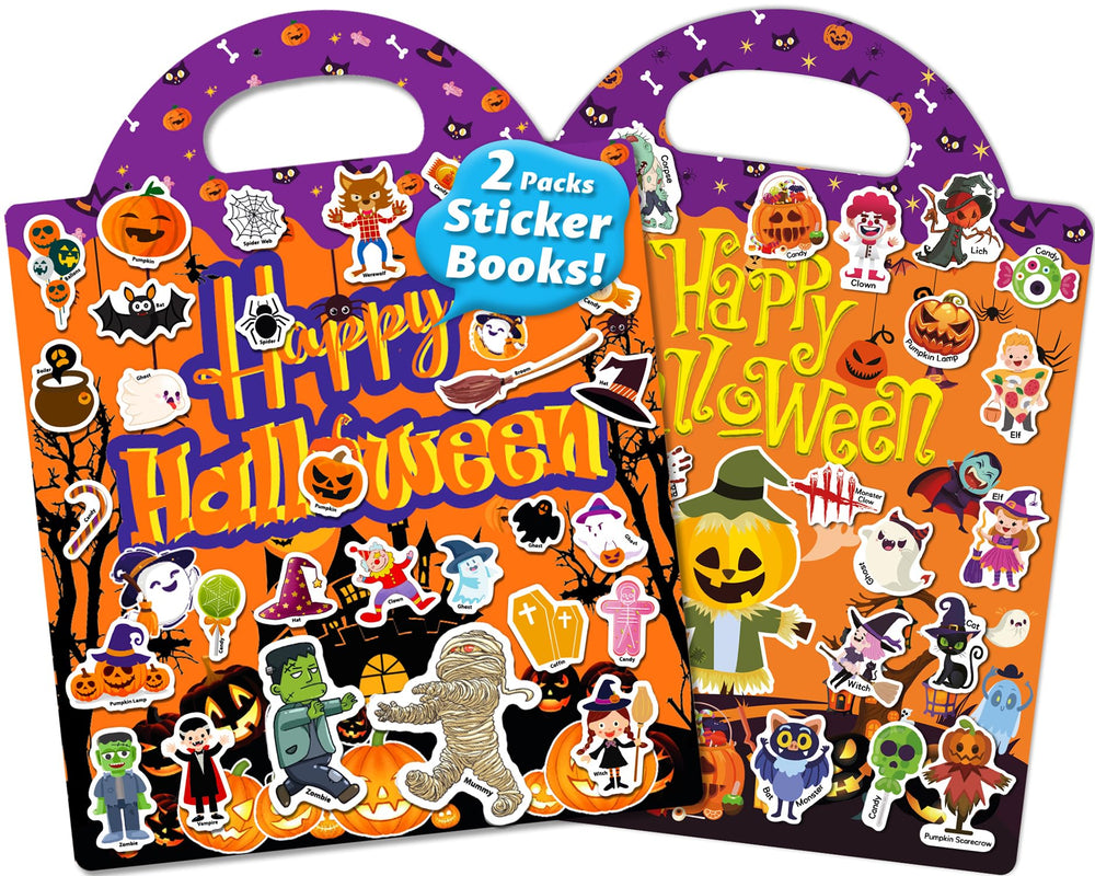 Walenced reusable sticker book Halloween theme cover for toddlers