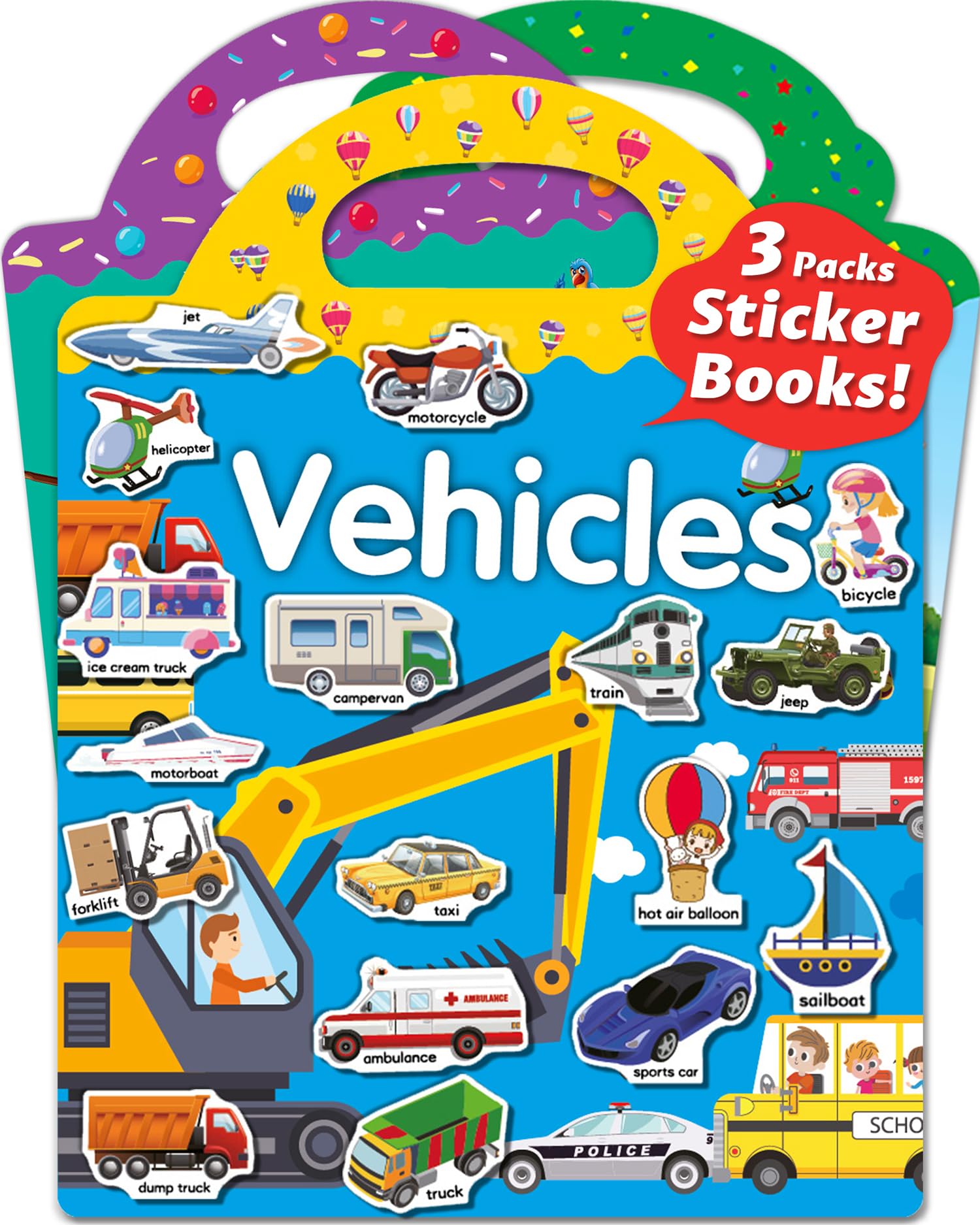 Walenced reusable sticker book with animal zoo stickers for imaginative play on the go.
