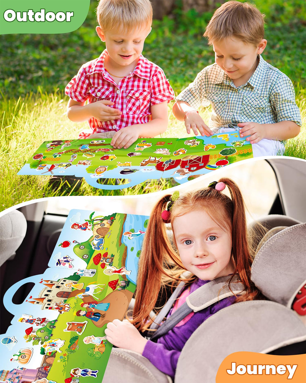 Walenced reusable sticker book for toddlers with fairy theme stickers, sparks creativity and storytelling