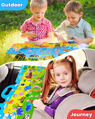 Walenced ocean animals sticker book usable on windows and bottles for mess-free fun.