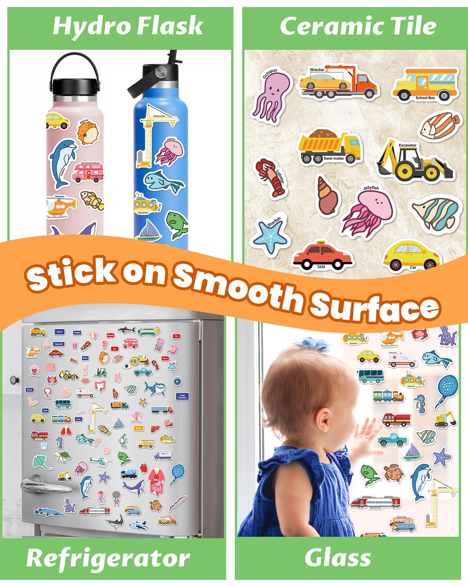 Walenced seasons sticker pages for seasonal learning and color recognition