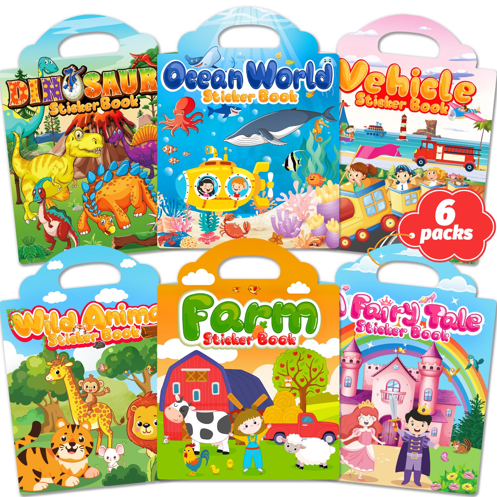 Walenced sticker book cover for toddlers with durable, reusable pages.