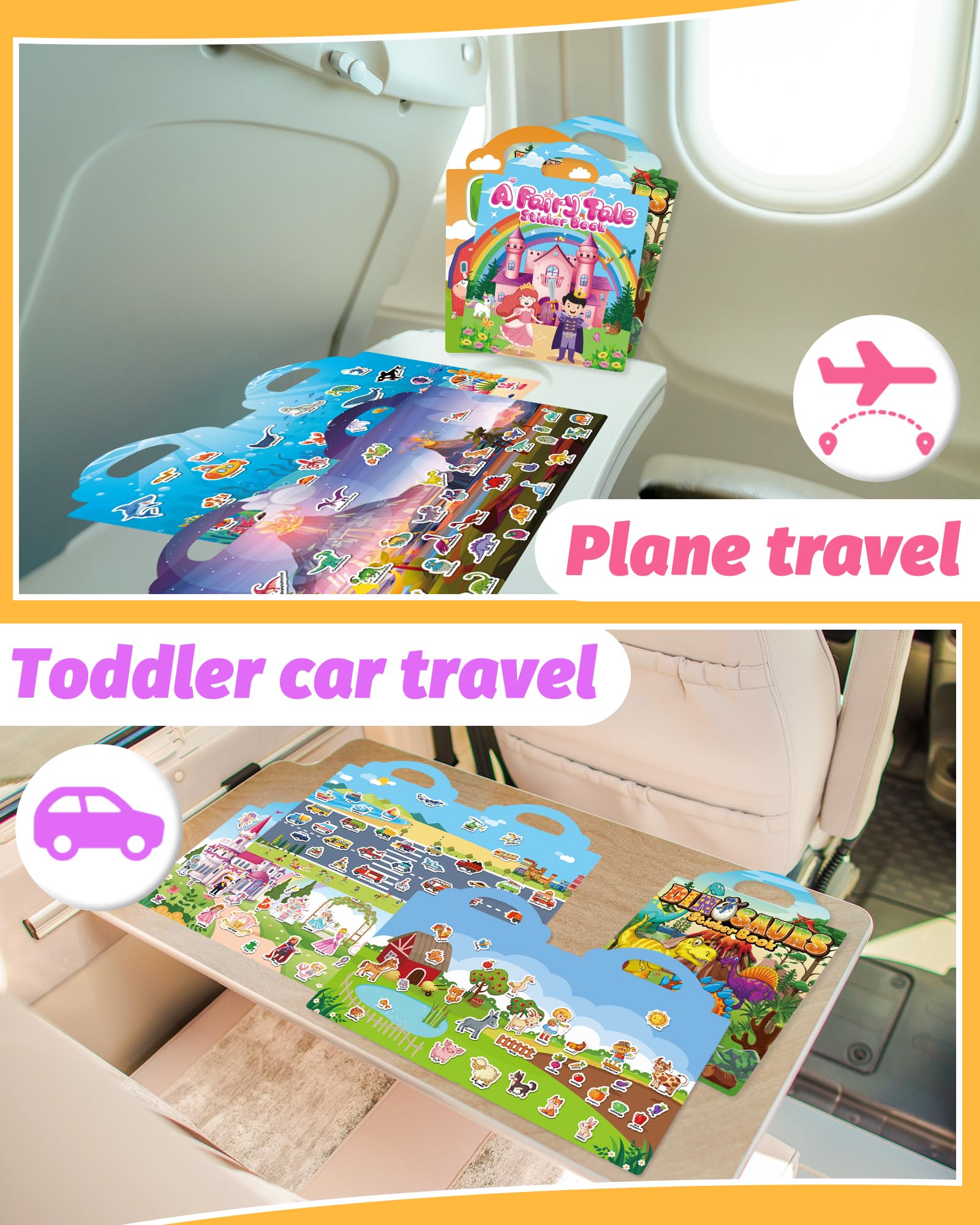Walenced sticker book handle-storage design keeps stickers organized on the go.