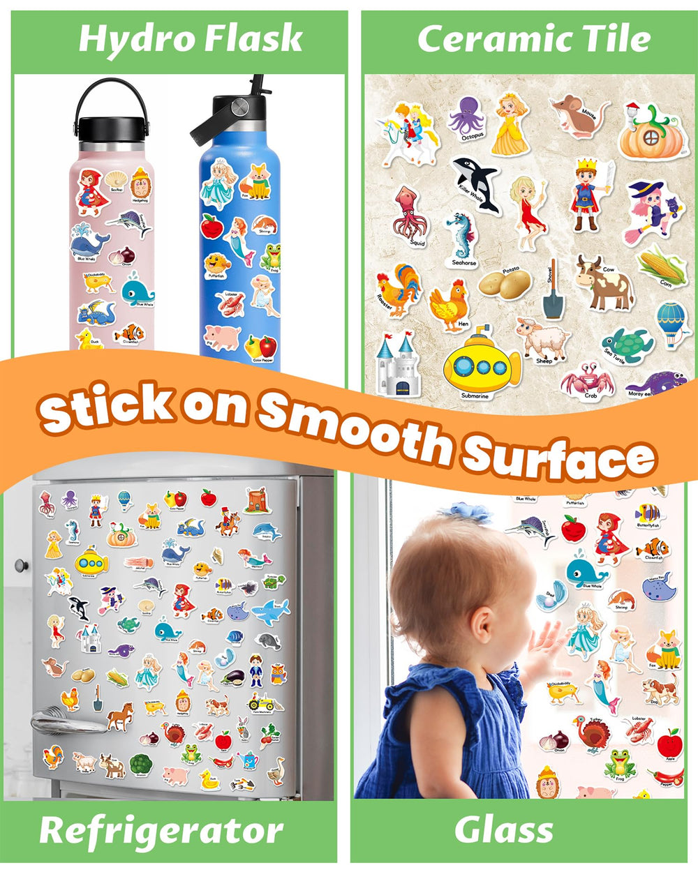 Walenced sticker book portable design with handle, easy to take on trips