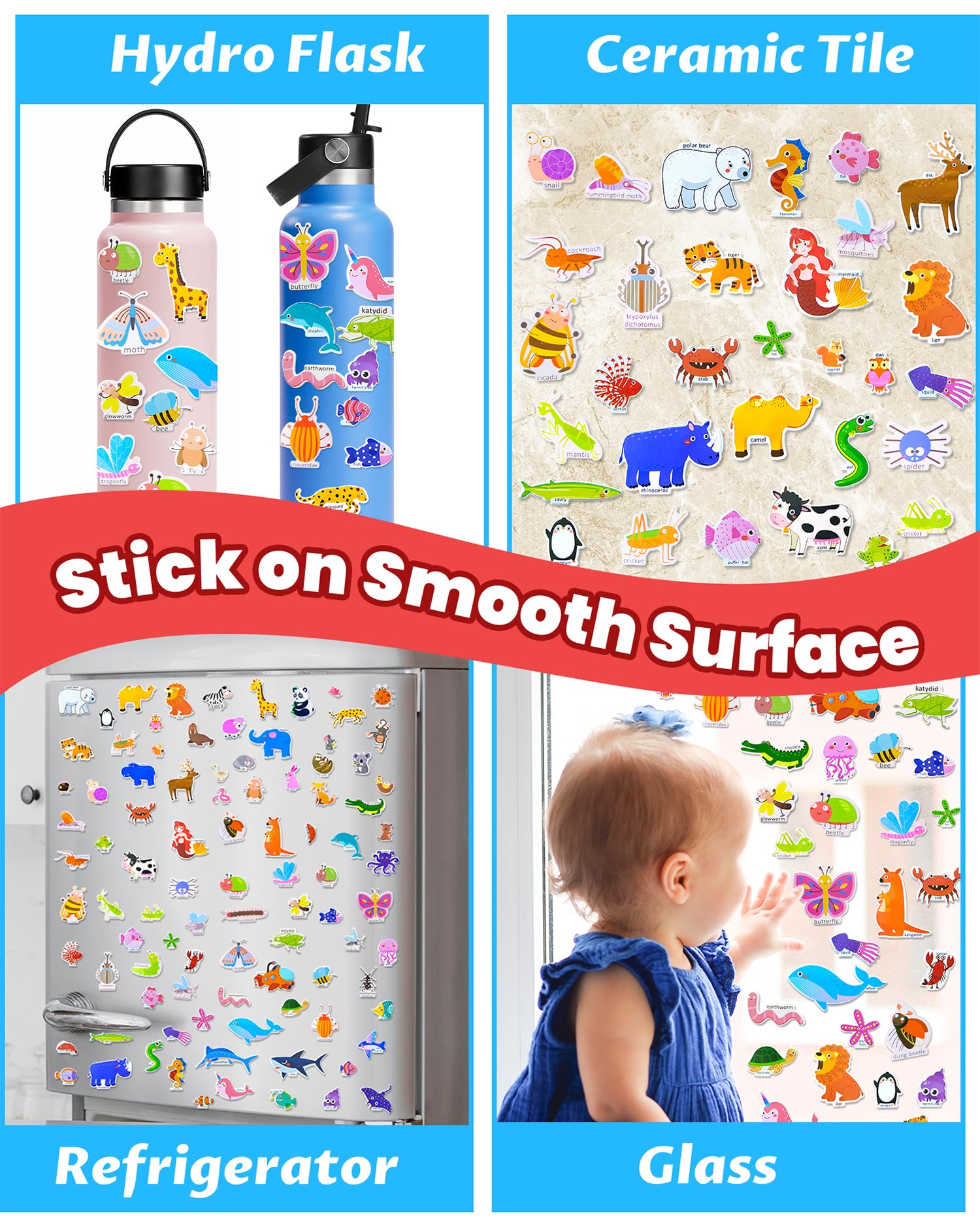Walenced sticker book portable design with handle and sticker storage for on-the-go use.