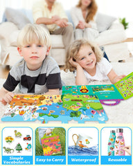 Walenced portable sticker book with handle for travel and on-the-go creativity.