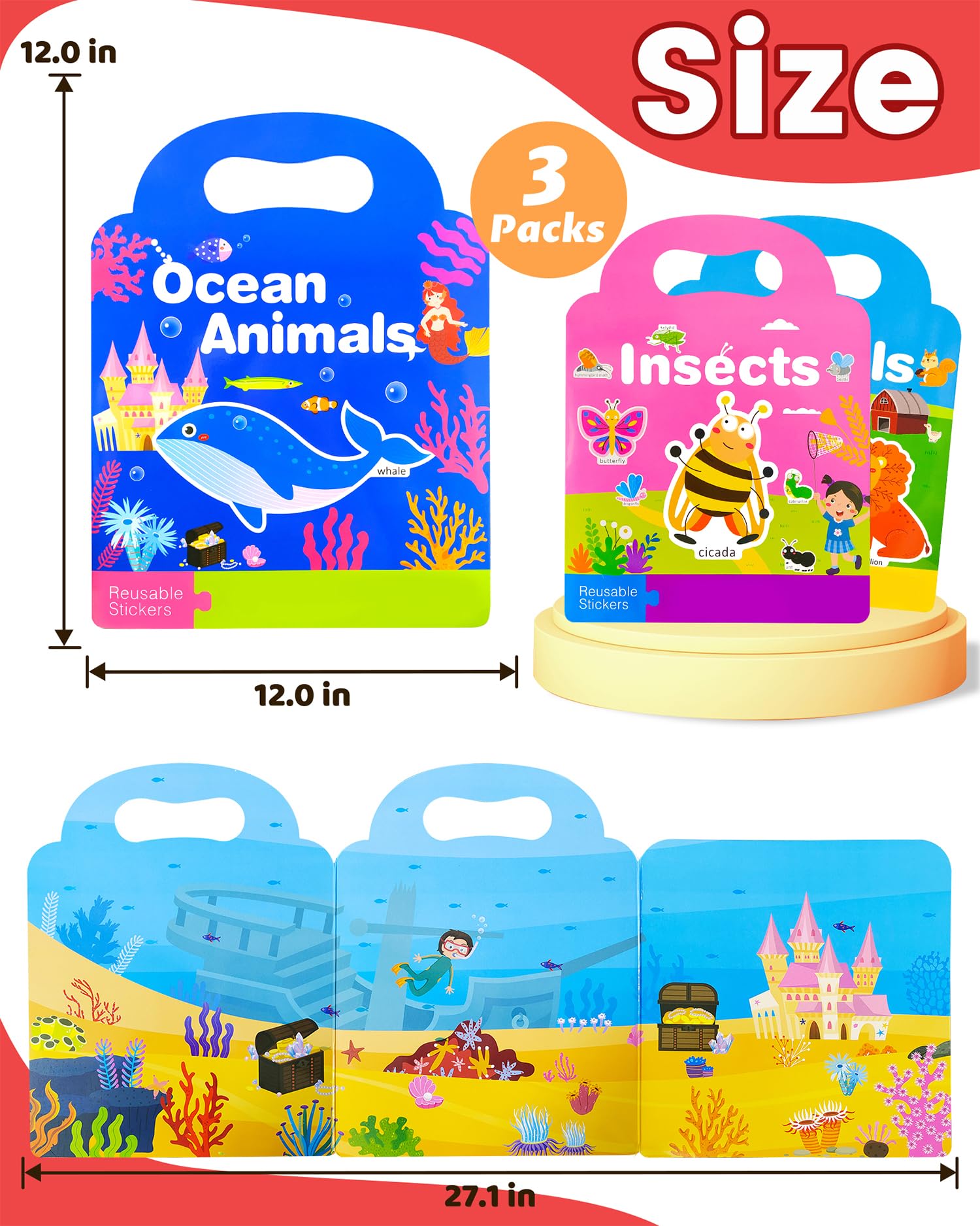 Walenced sticker book offers screen-free activity to inspire imagination.