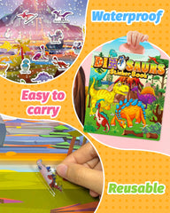 Walenced sticker book on a water bottle, fun on-the-go use