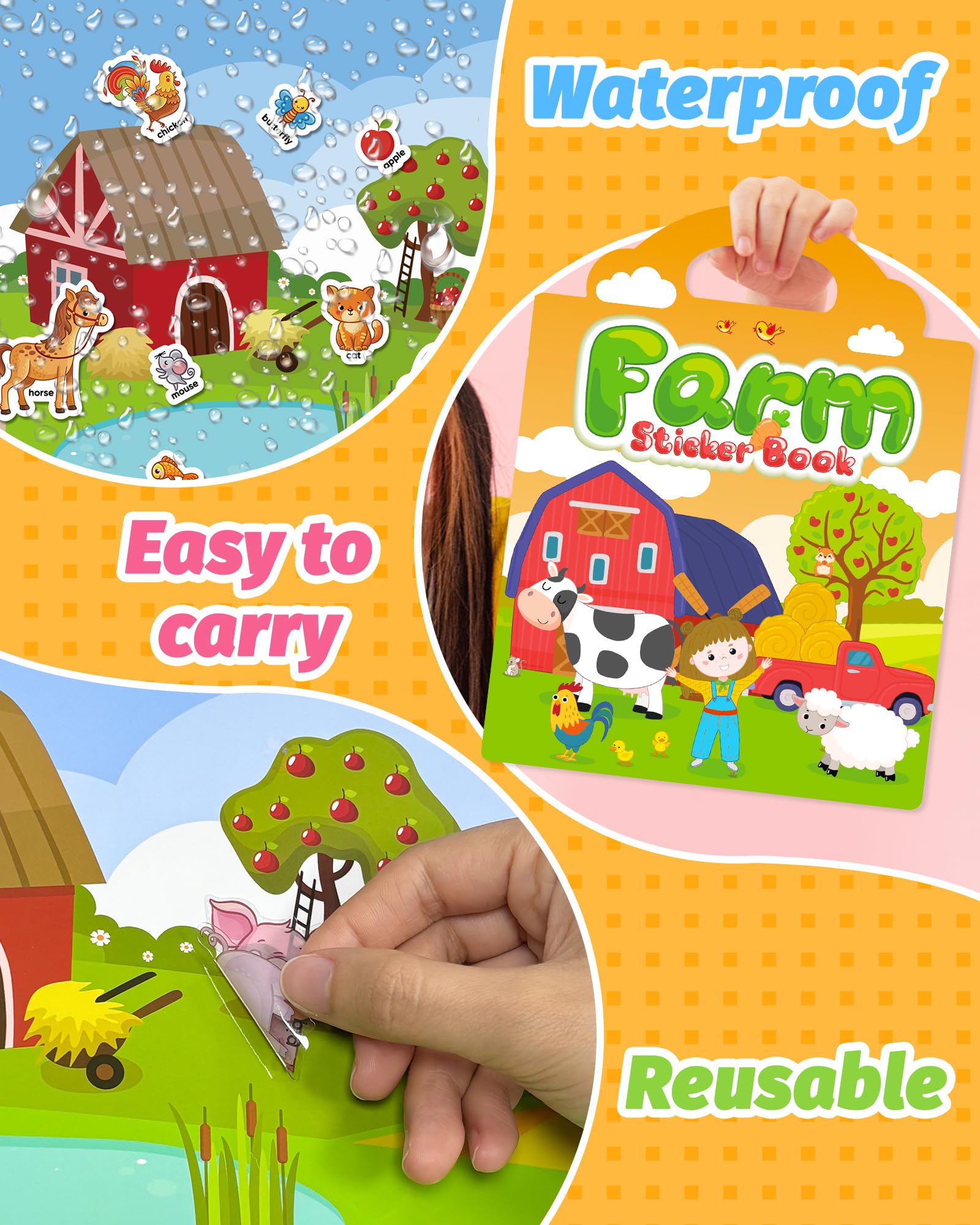Walenced sticker book window application used on glass surfaces for mess free fun.