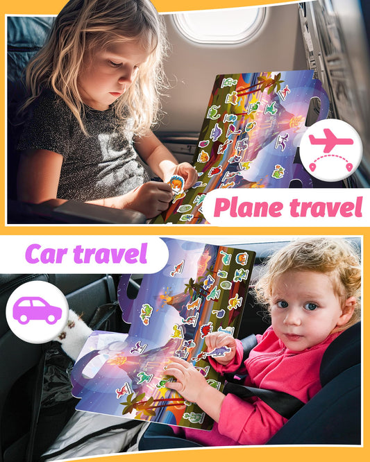 Walenced toddler sticker book with handle and portability, easy to carry on trips