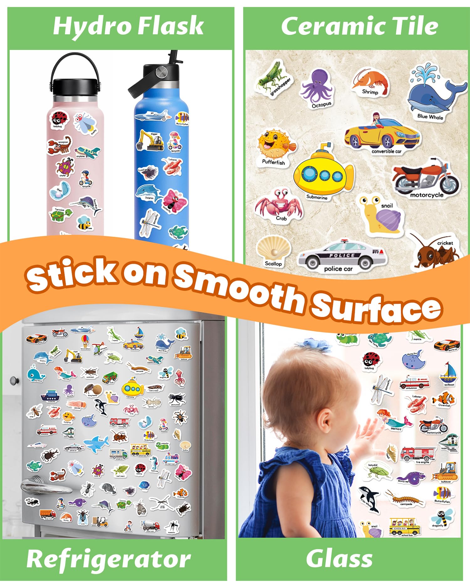 Walenced toddler sticker book with handle and storage for easy transport and organization