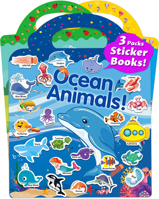 Walenced toddler sticker book ocean animals theme for imaginative play anywhere