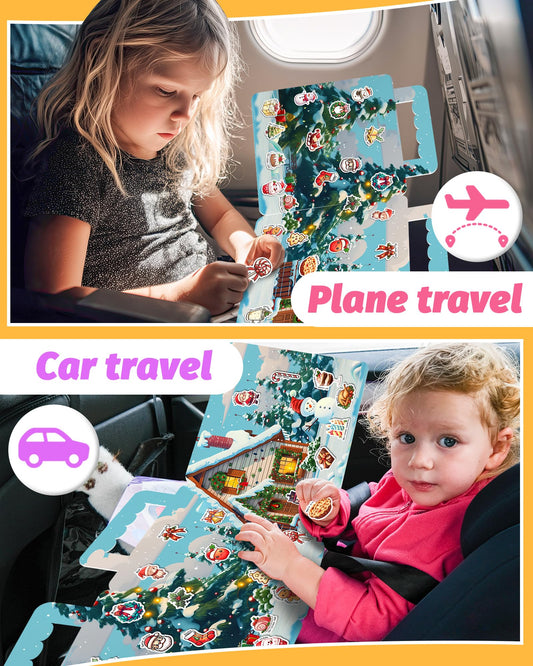 Walenced toddler sticker book portable handle for on-the-go crafts.