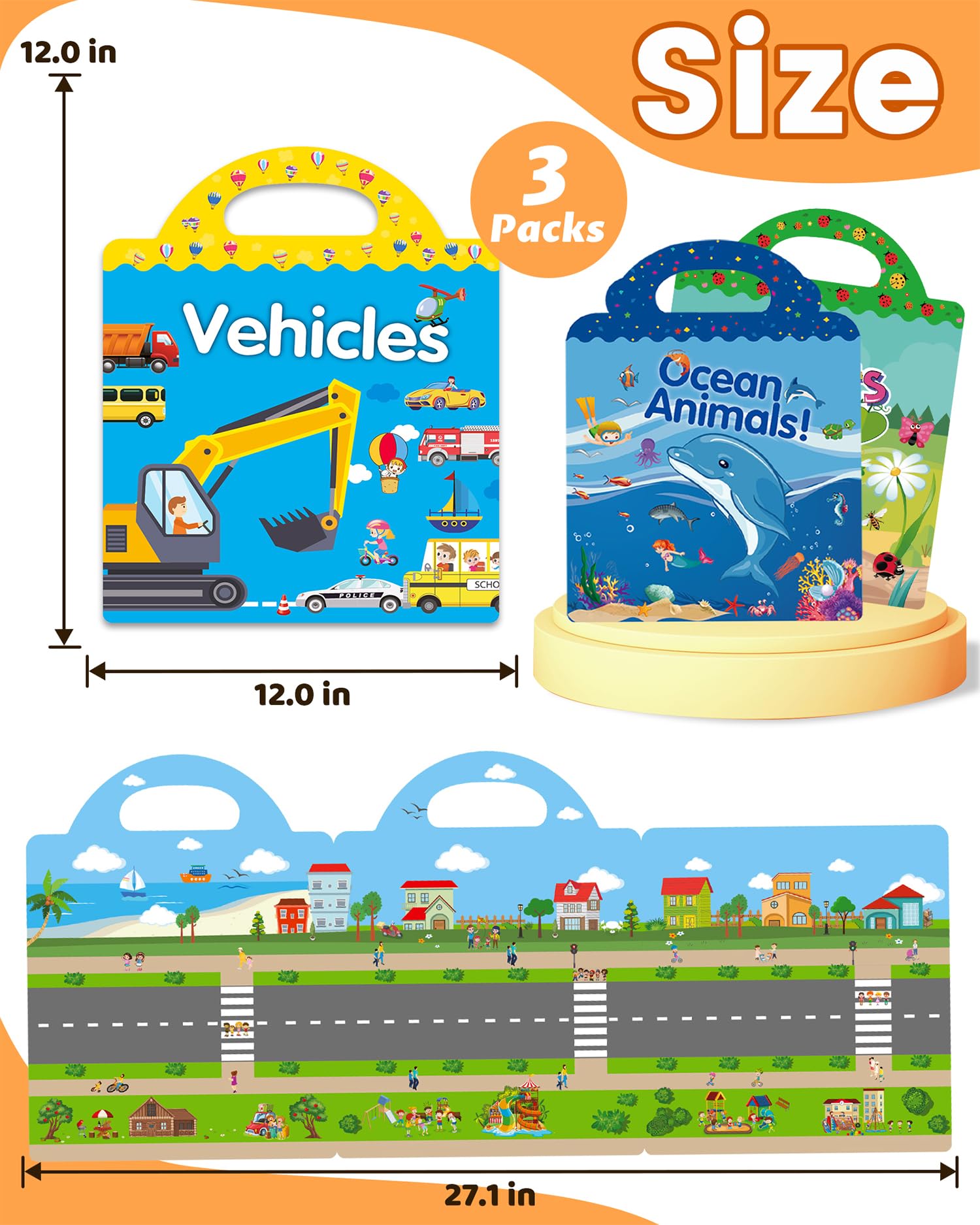 Walenced toddler sticker book travel activity for kids 3 and up, screen-free fun