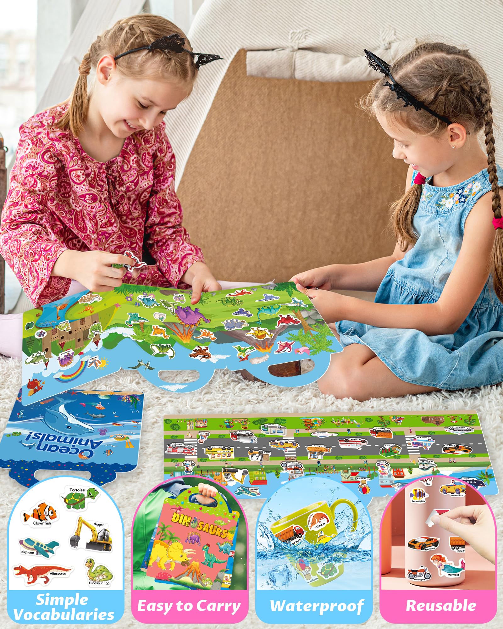 Walenced waterproof PVC stickers – durable, reusable on windows and bottles