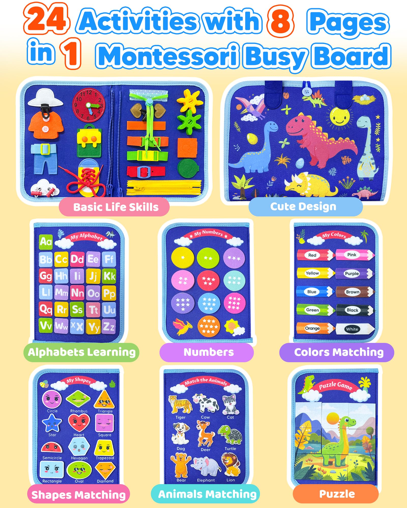 Walenty Busy Board enhances fine motor skills through tactile pages.