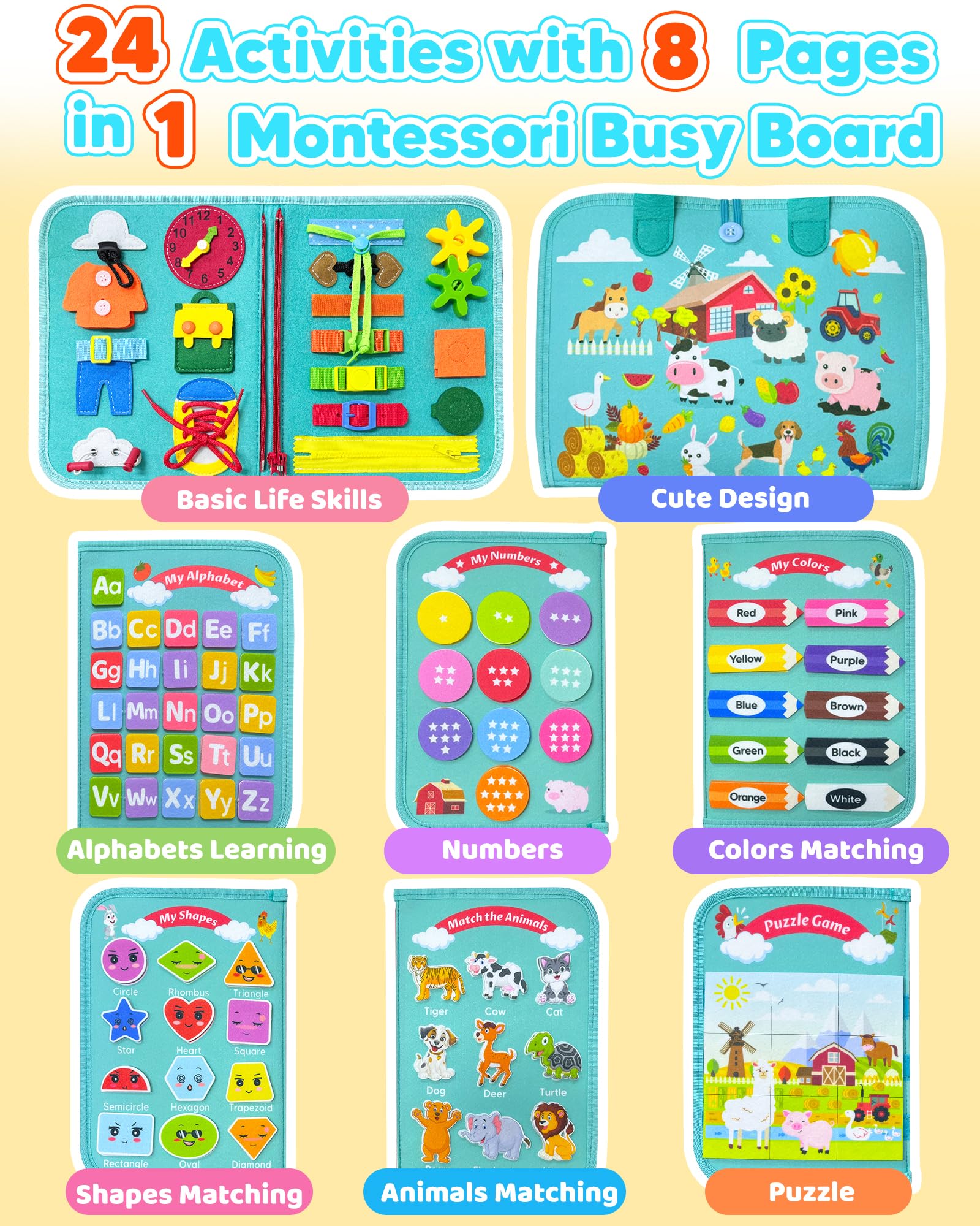 Walenty Busy Board is lightweight and portable for car or plane journeys.