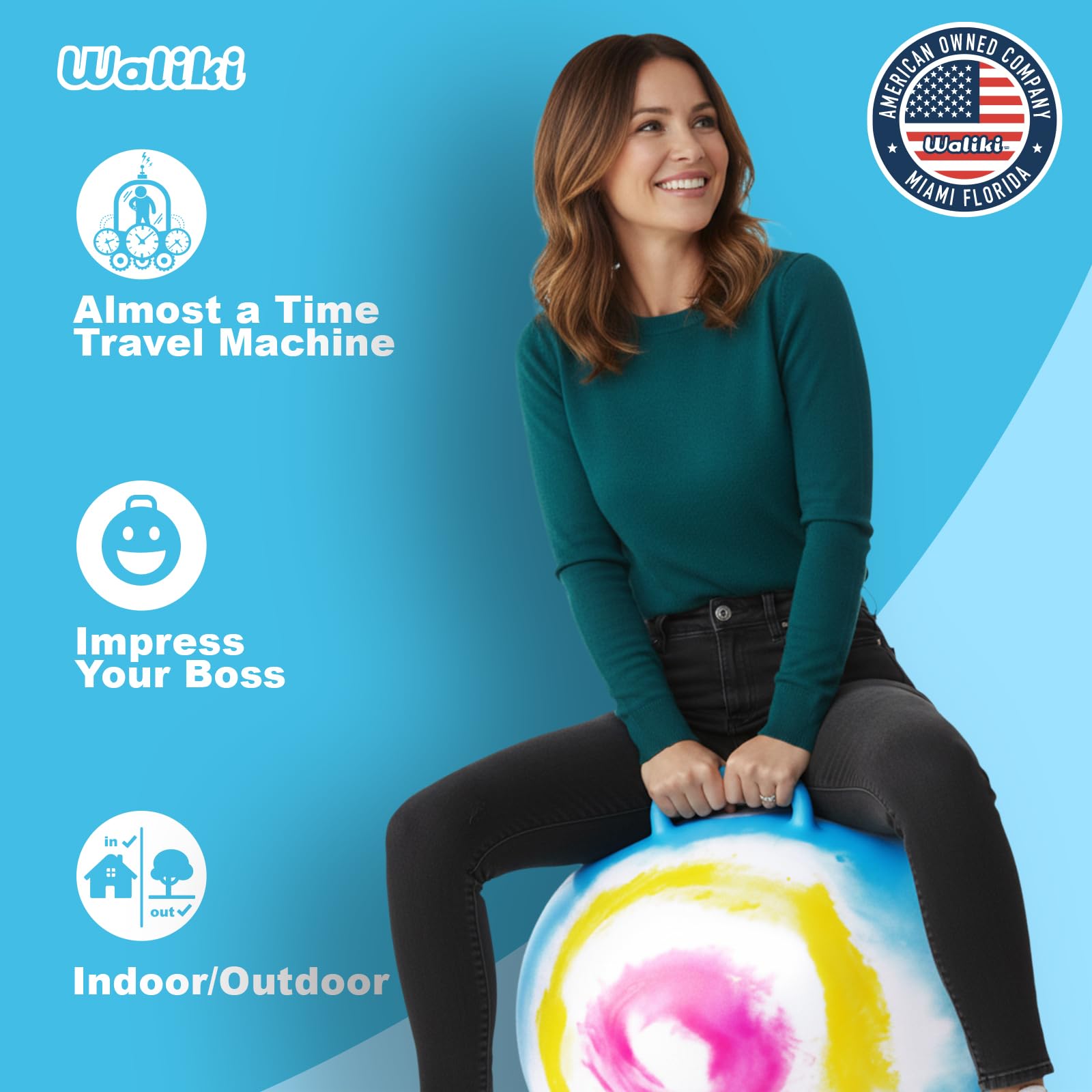 Waliki Hopper Ball front view for adults supports active outdoor play.