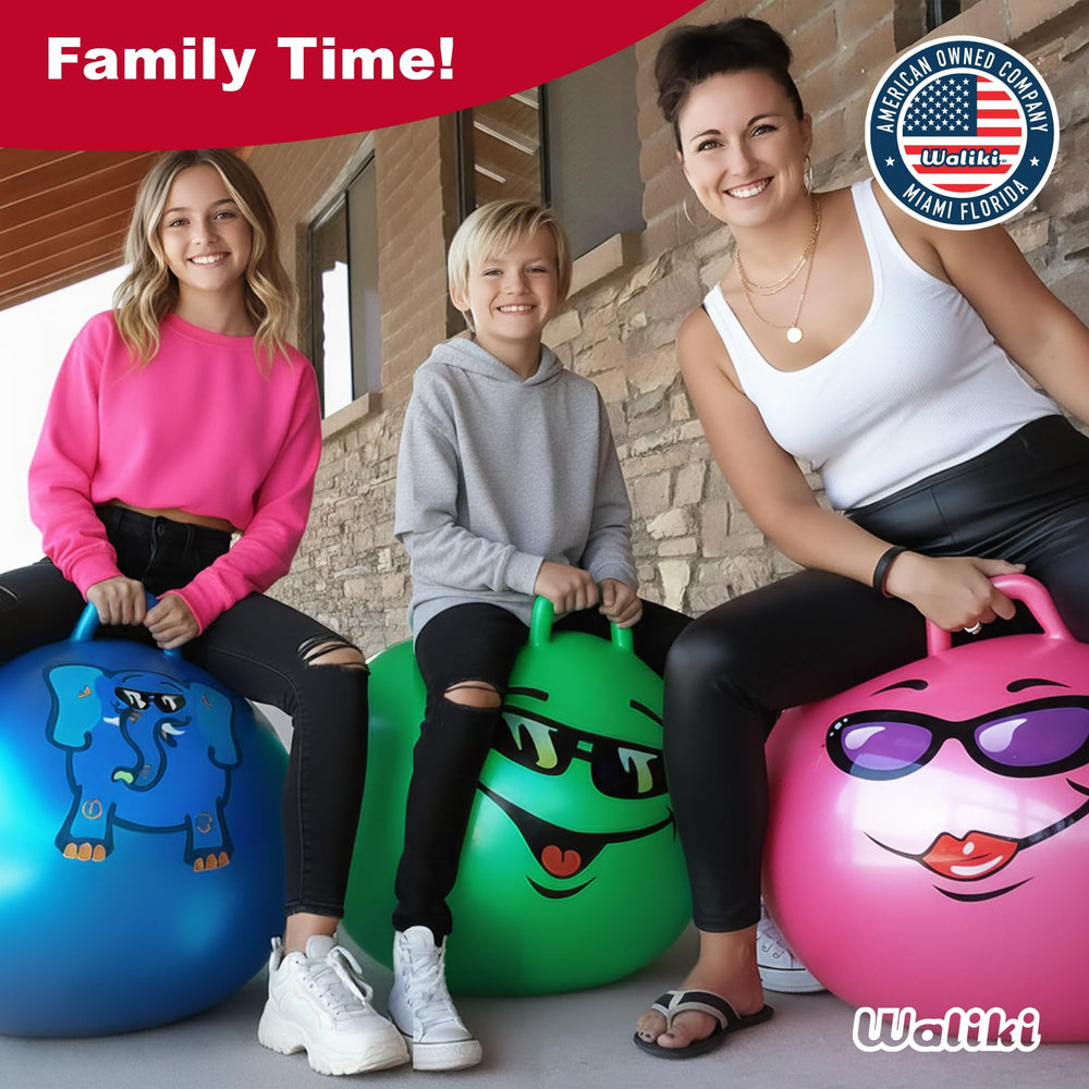 Waliki Hopper Ball family outdoors illustrating inclusive family activity.