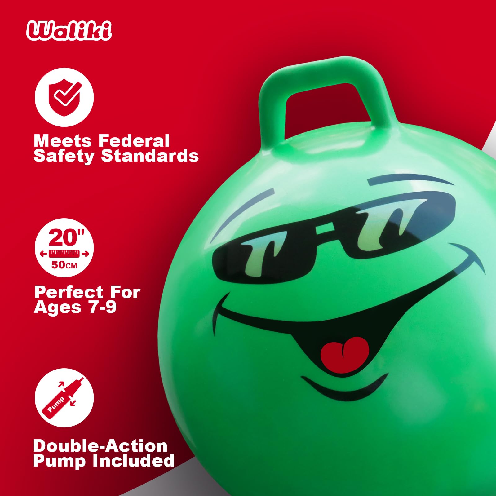 Waliki Hopper Ball inflating with pump shows easy inflation and prep time.