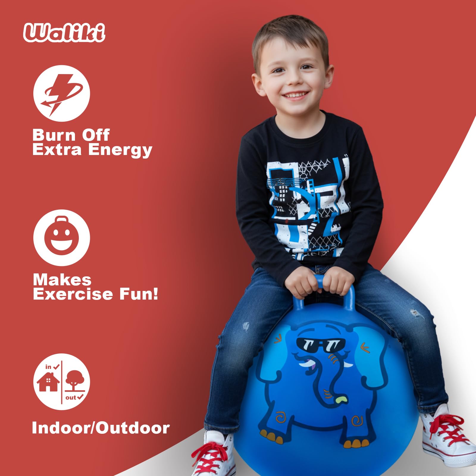 Waliki Hopper Ball safety tested for peace of mind and durability.