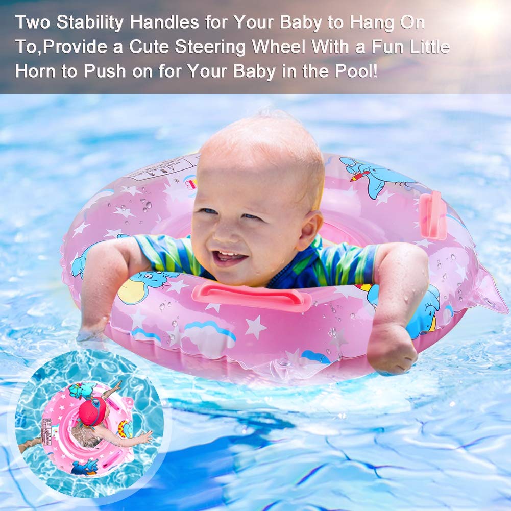 Walsai pink ring inflated to 50 cm for comfortable pool time