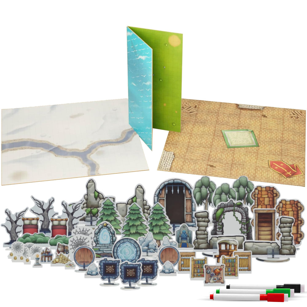 Wanderers Emporium solid DND battle mat 24x24 front view for immersive battles.
