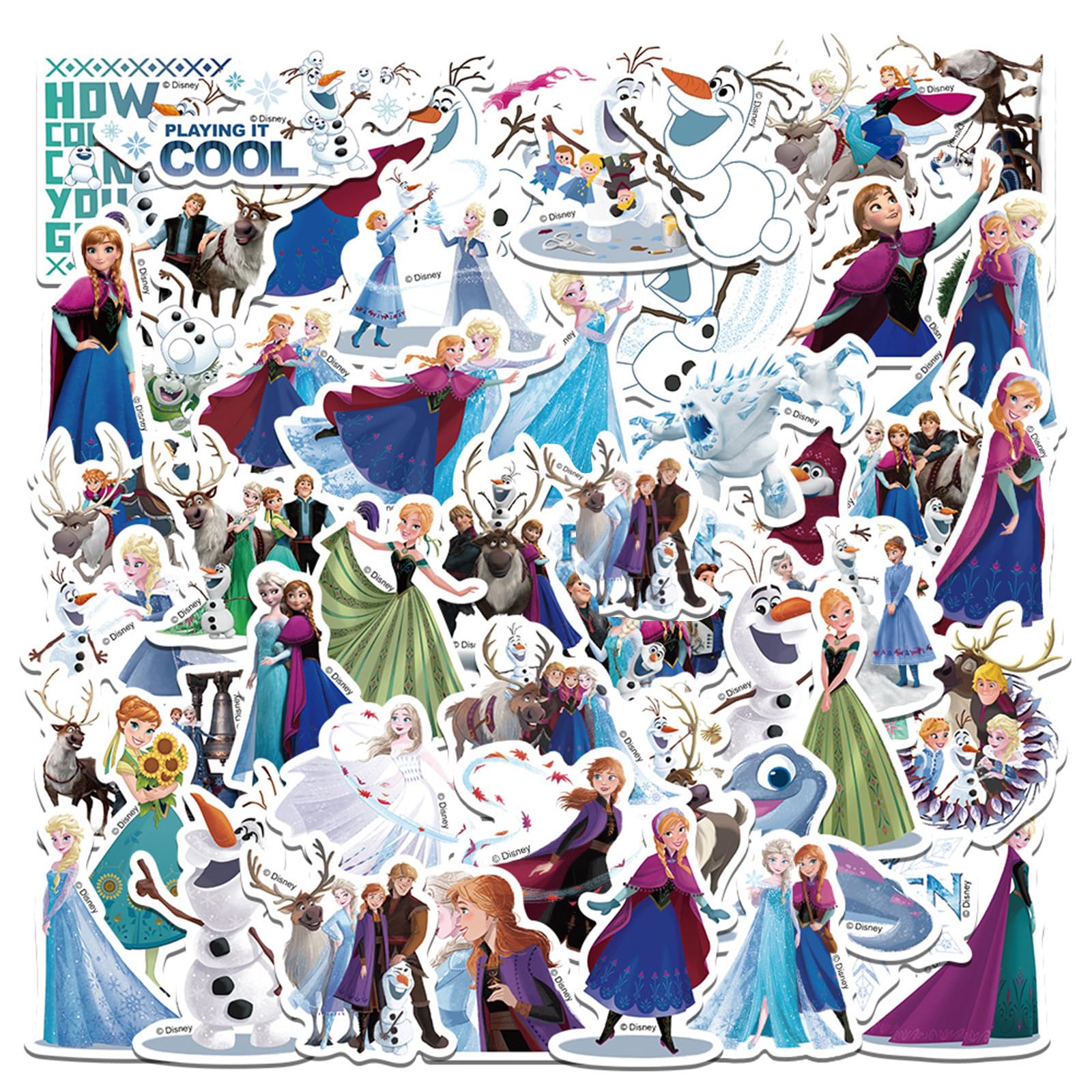 Wanhuatong cartoon frozen stickers waterproof for water bottles with vivid colors.