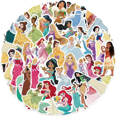 Wanhuatong Princess stickers on laptop for personalized, splash-resistant décor.