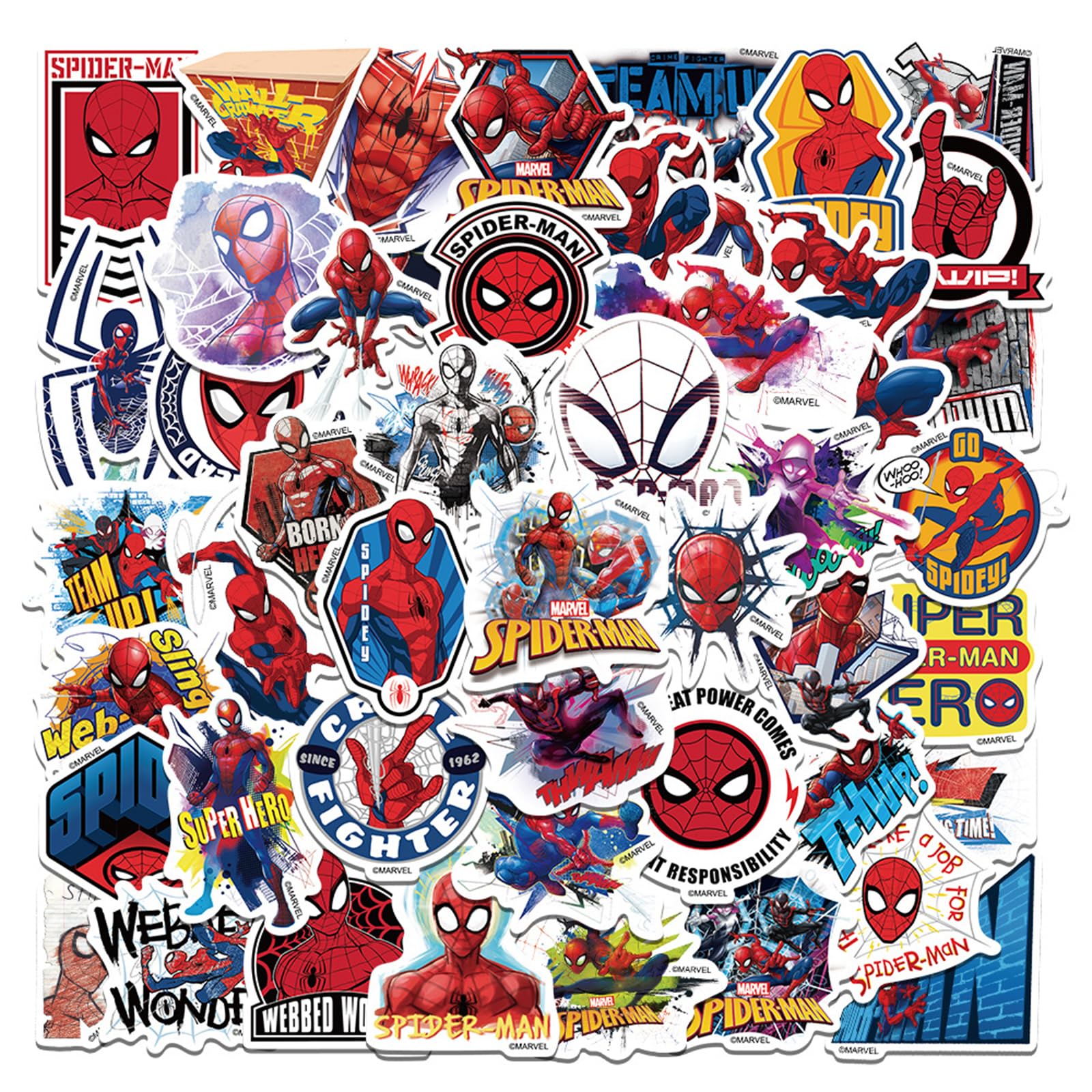 wanhuatong Spider-Man stickers: waterproof vinyl designs for water bottles, laptops, and notebooks.
