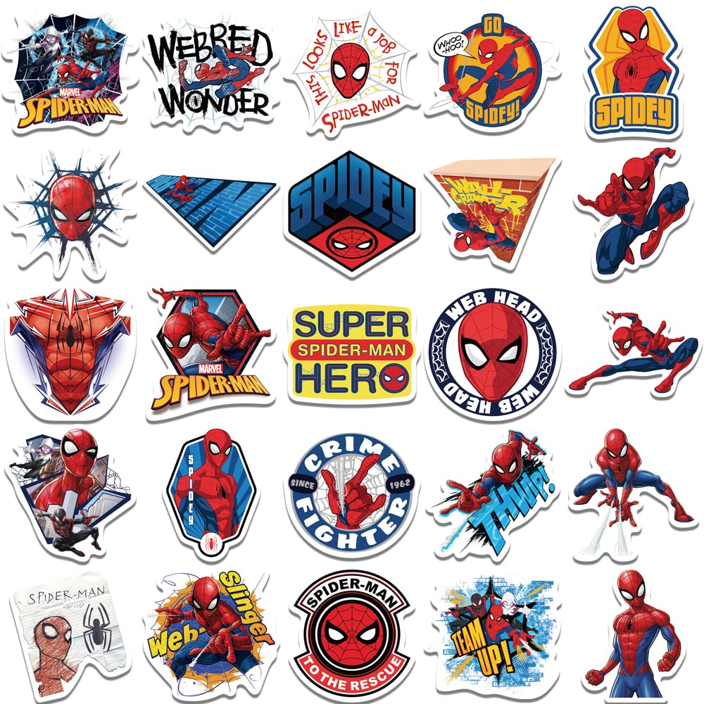 wanhuatong Spider-Man decals: durable vinyl with bright colors to decorate phones and scooters.