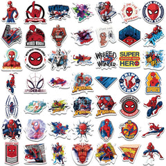 wanhuatong Spider-Man stickers: 50-piece set of non-toxic, reusable decals for kids' projects.