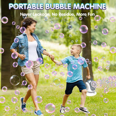 WANNA MAGIC Big Bubble Machine 10-hole outlet delivers many bubbles at once.