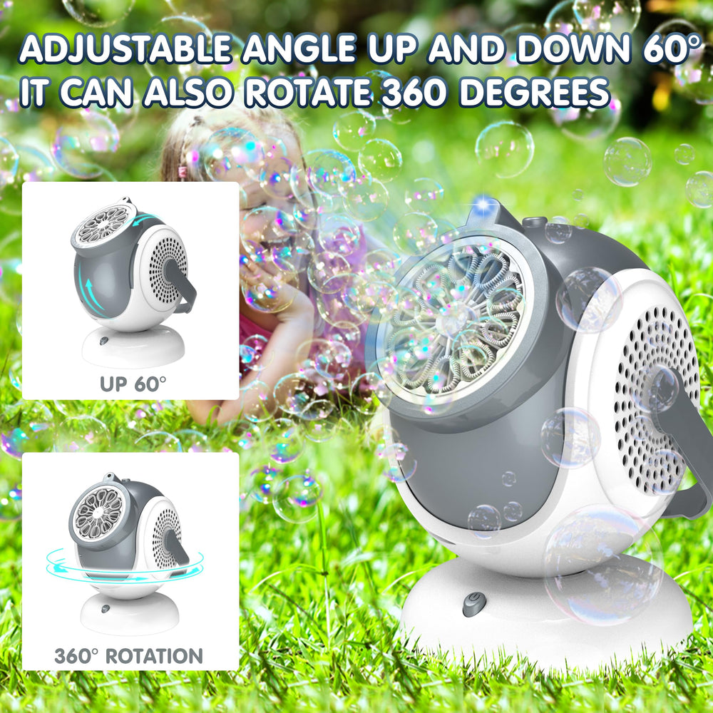 WANNA MAGIC Big Bubble Machine ergonomic handle for easy family use.