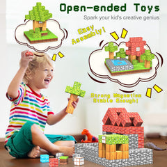 Wanplay open-ended construction toys show versatile magnetic cubes for stacking.