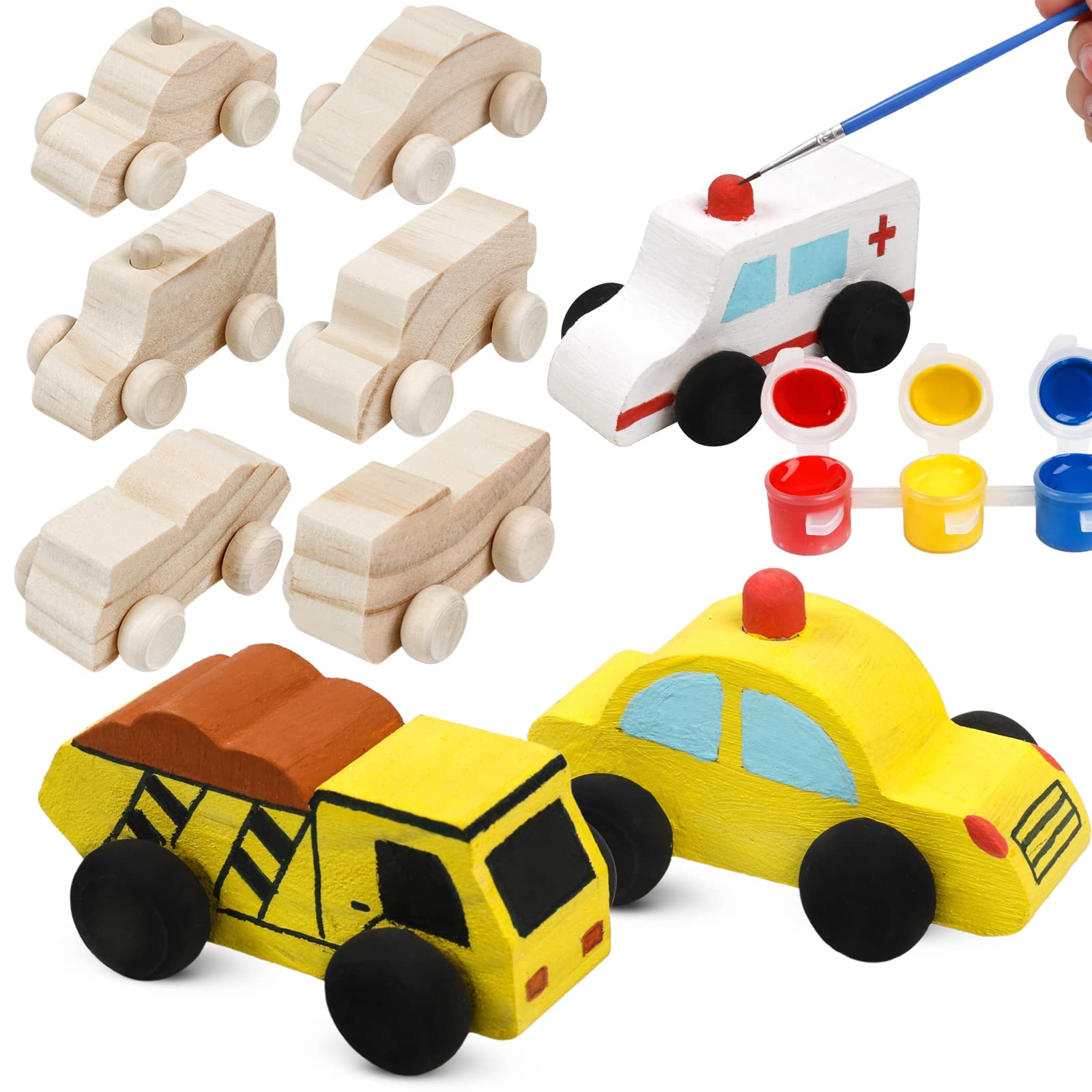 WANTKA wooden cars paint palette shows vibrant color options for creative designs