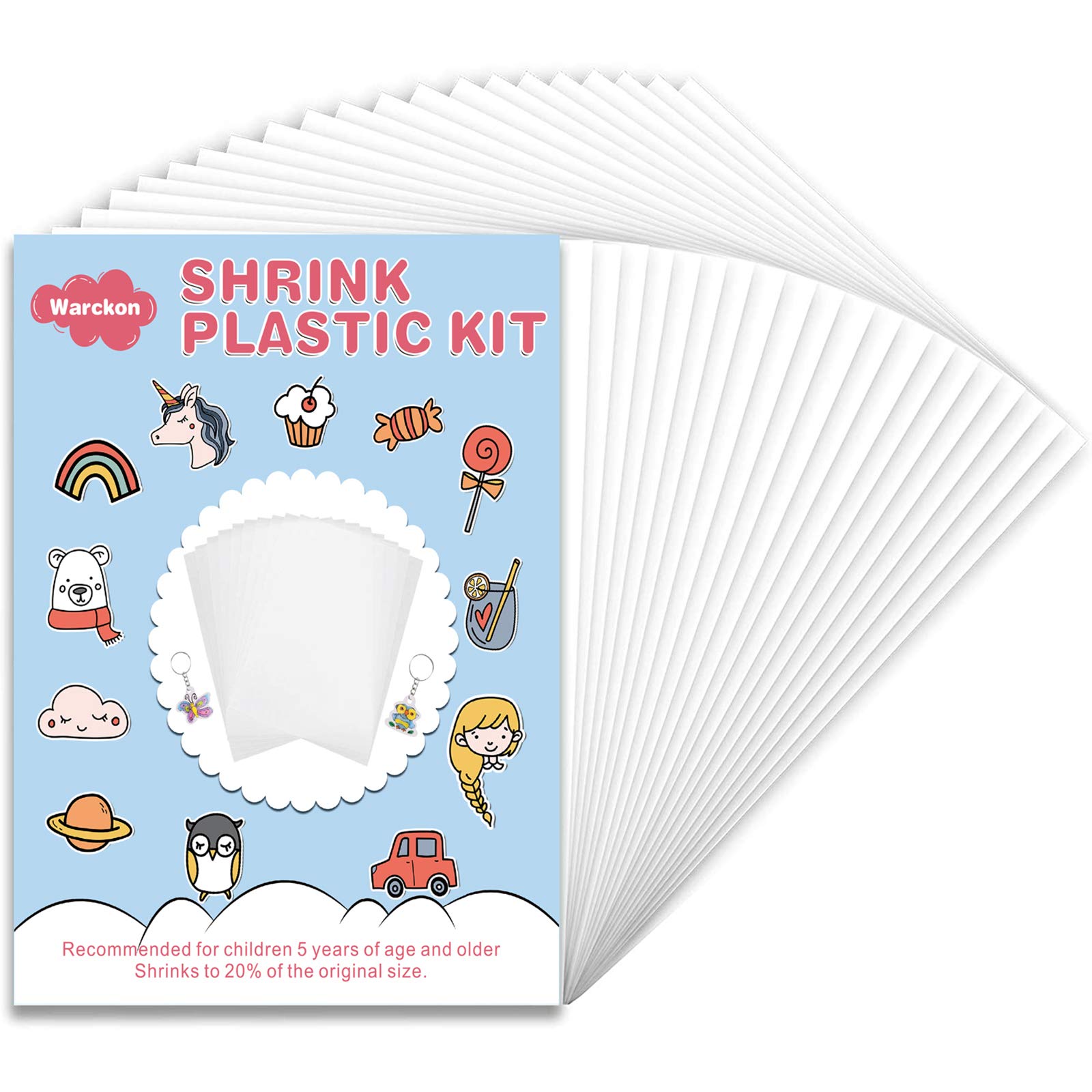 Warckon shrink plastic sheets pack ready for DIY crafts