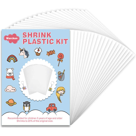 Warckon shrink plastic sheets pack ready for DIY crafts