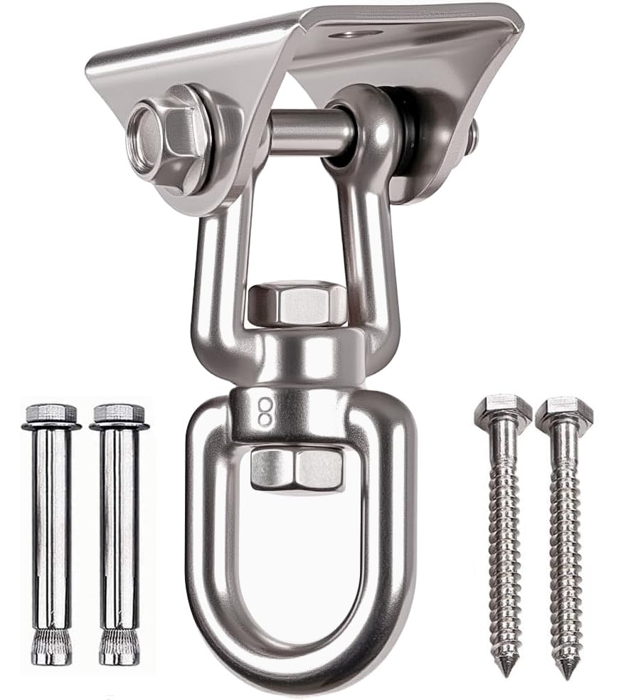 WAREMAID heavy-duty 360° swivel hanger in stainless steel for indoor or outdoor hanging.