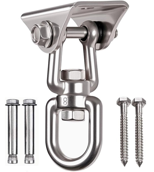 WAREMAID heavy-duty 360° swivel hanger in stainless steel for indoor or outdoor hanging.
