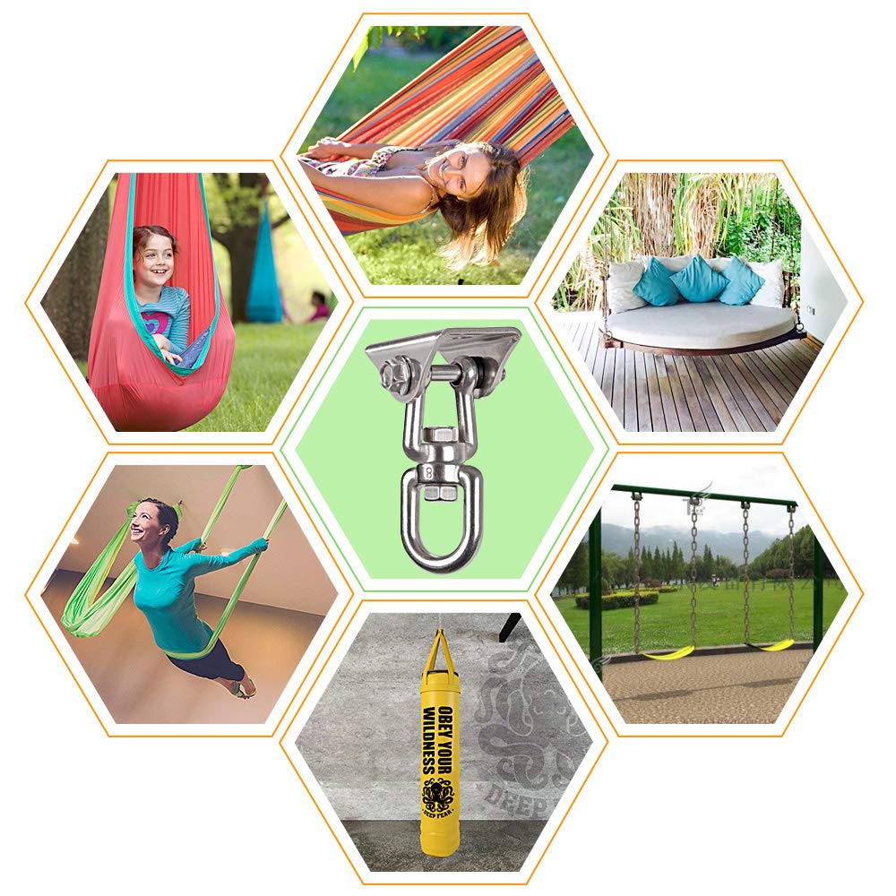 WAREMAID porch swing hanger provides secure support for wooden frames and decks.