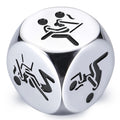 Wareon date night dice on gift box, stainless steel finish