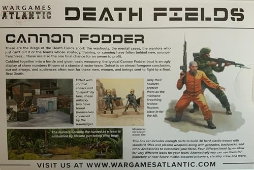 Wargames Atlantic Death Fields Cannon Fodder head types delivering diverse looks for customization.