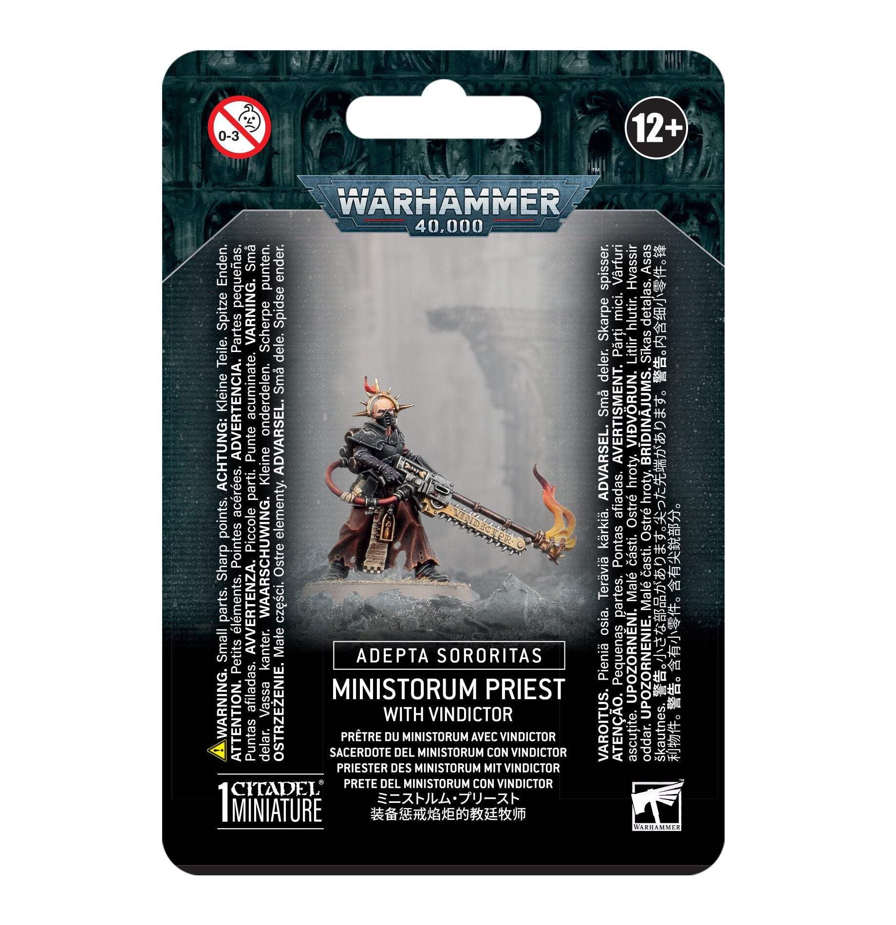 Warhammer 40K Adepta Sororitas Ministorum Priest with Vindictor ready for tabletop battles